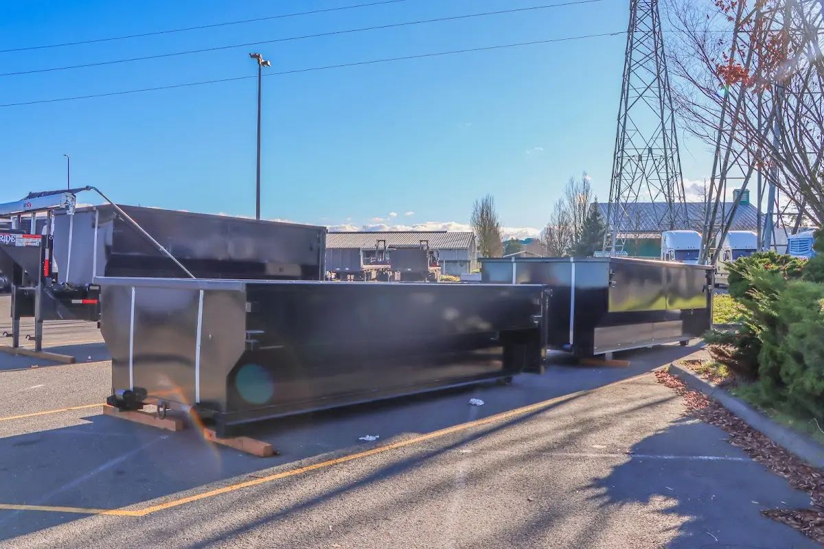 Roll-off dumpster ready for waste disposal at job site for Estate Cleanout Dumpster Rental in Montgomery